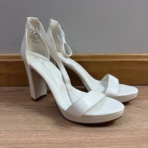 Women’s Shoes 7 Ivory Heels Sandals Strappy